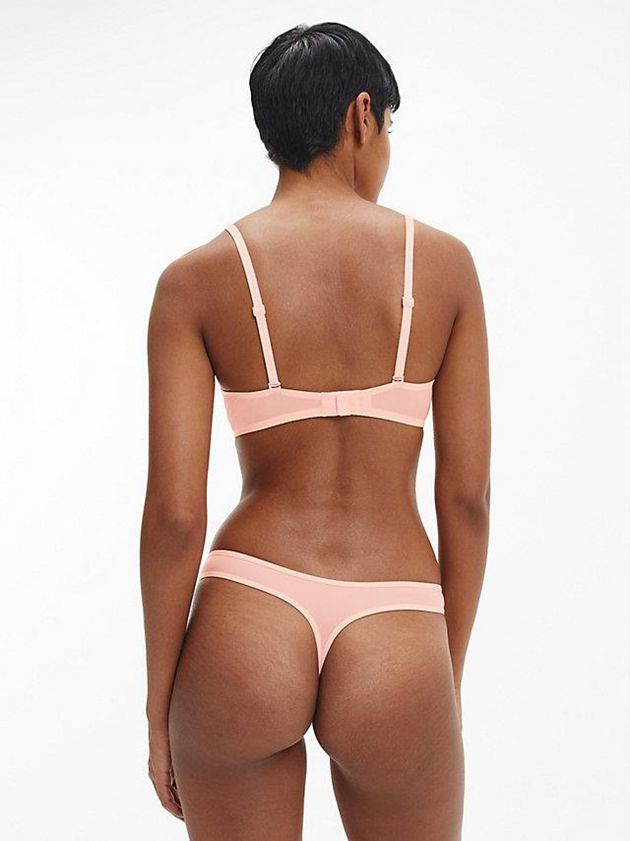 Pink Calvin Klein Sheer Marquisette Women Thong | MKEG-18764