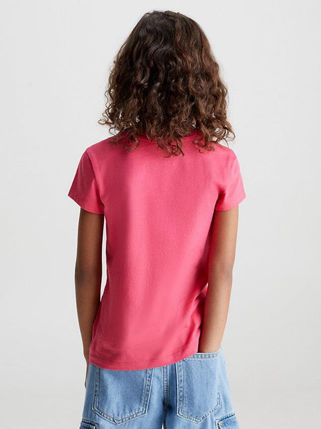Pink Calvin Klein Slim Organic Cotton Girls's T-Shirt | OGCB-23179