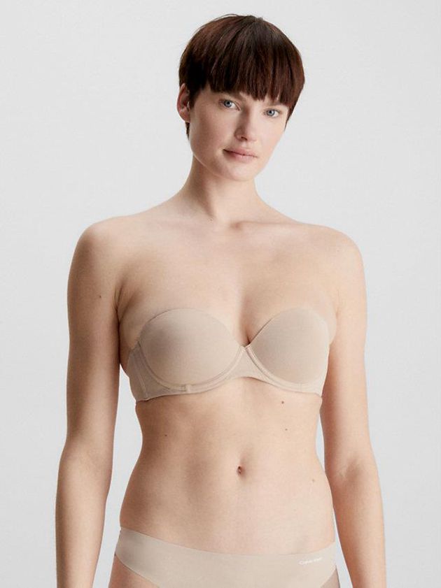 Pink Calvin Klein Strapless - Perfectly Fit Flex Women Bra | ZFEB-34617