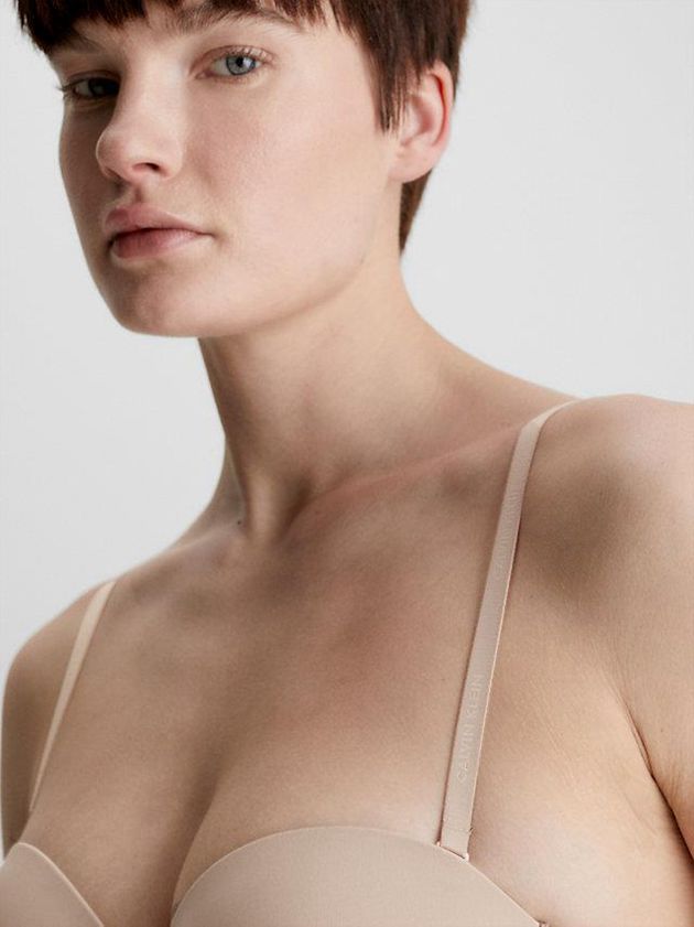 Pink Calvin Klein Strapless - Perfectly Fit Flex Women Bra | ZFEB-34617