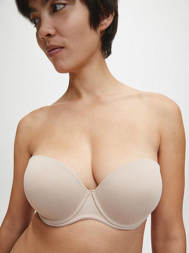 Pink Calvin Klein Strapless - Perfectly Fit Flex Women Bra | ZFEB-34617