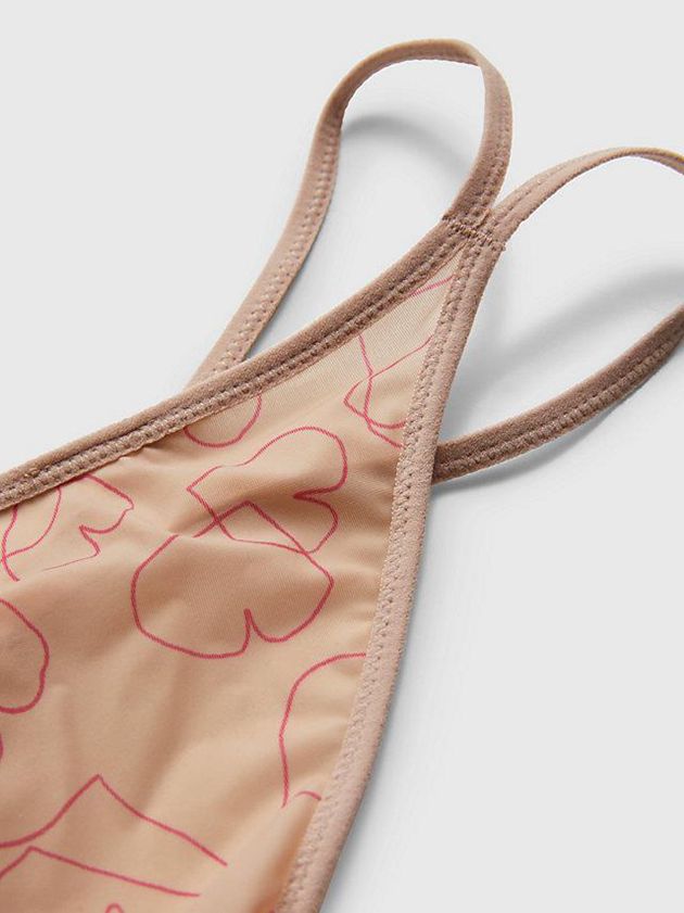 Pink Calvin Klein String - Sheer Marquisette Women Thong | KFGS-48690