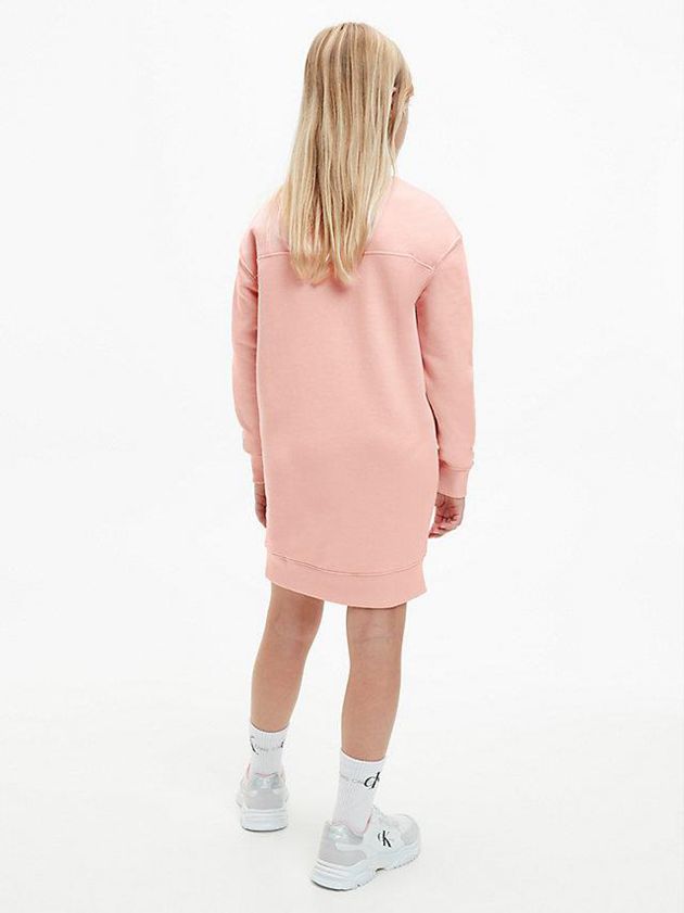 Pink Calvin Klein Sweatshirt Girls's Dress | YDNW-64715