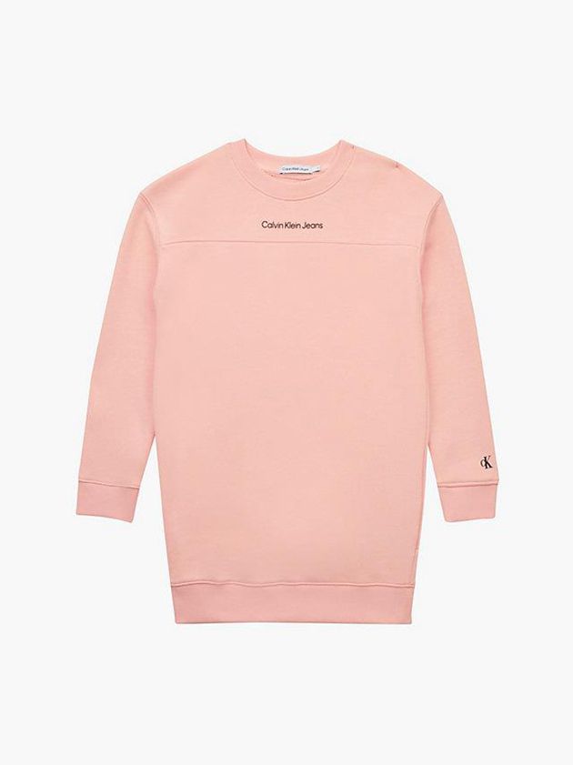 Pink Calvin Klein Sweatshirt Girls's Dress | YDNW-64715
