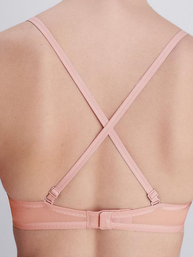 Pink Calvin Klein T-Shirt - Sheer Marquisette Women Bra | HTDO-16308