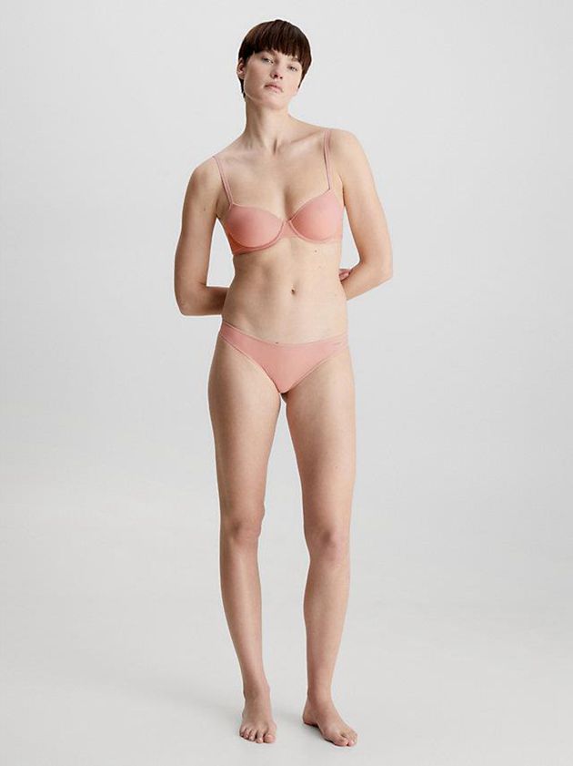 Pink Calvin Klein T-Shirt - Sheer Marquisette Women Bra | HTDO-16308