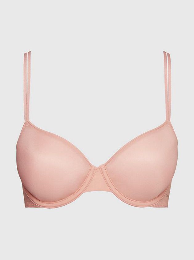 Pink Calvin Klein T-Shirt - Sheer Marquisette Women Bra | HTDO-16308