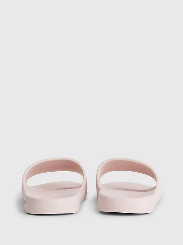 Pink Calvin Klein Textured Sliders Women Slippers | OZLN-32984