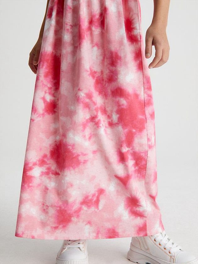 Pink Calvin Klein Tie Dye Maxi Girls's Dress | PSDH-95342