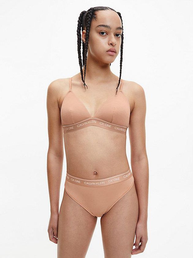 Pink Calvin Klein Triangle - CK One Recycled Women Bra | UWVZ-08753