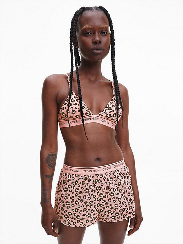 Pink Calvin Klein Triangle - CK One Women Bra | CJKL-45182