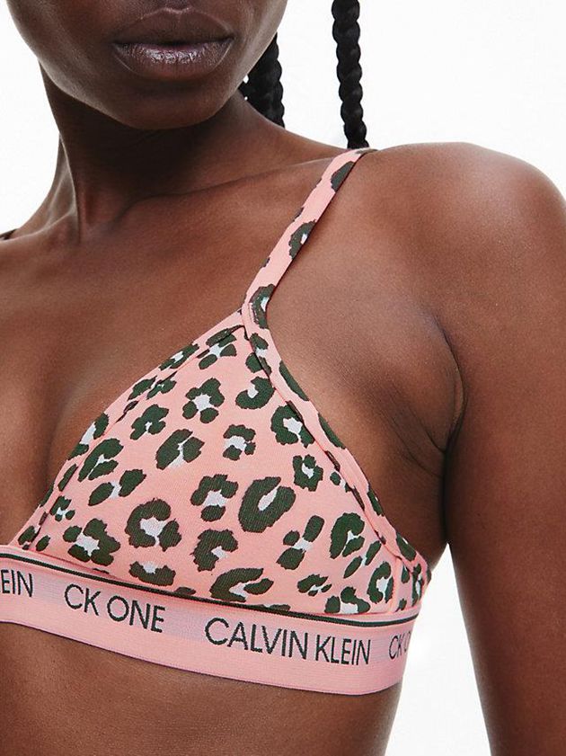 Pink Calvin Klein Triangle - CK One Women Bra | CJKL-45182