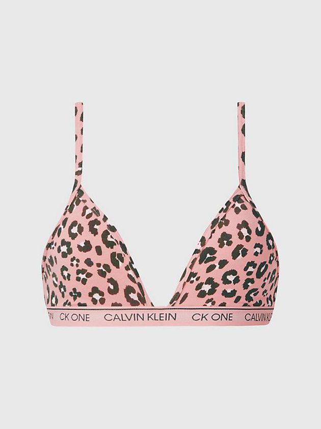 Pink Calvin Klein Triangle - CK One Women Bra | CJKL-45182