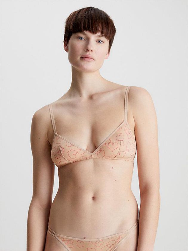 Pink Calvin Klein Triangle - Sheer Marquisette Women Bra | JOLA-71235