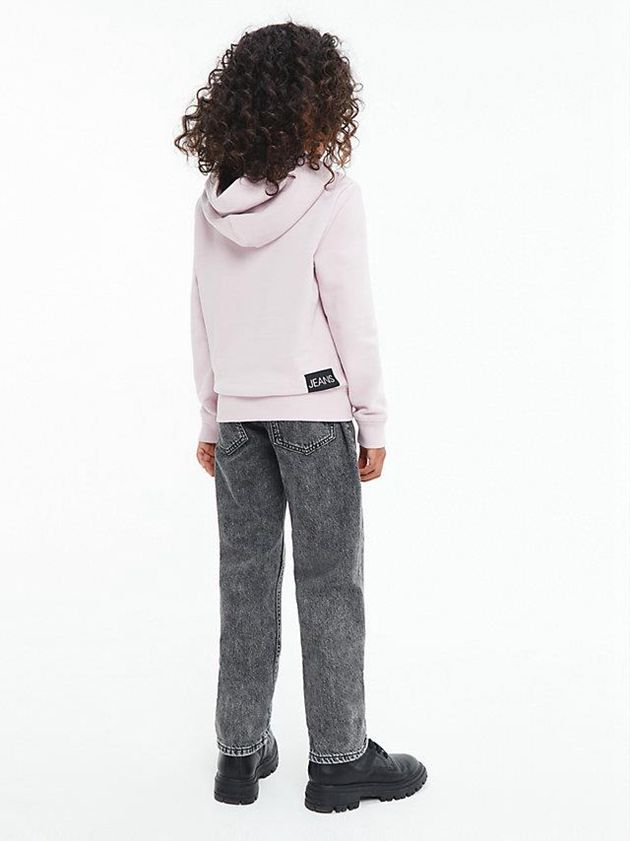 Pink Calvin Klein Unisex Logo Boys's Hoodie | DOUP-01356