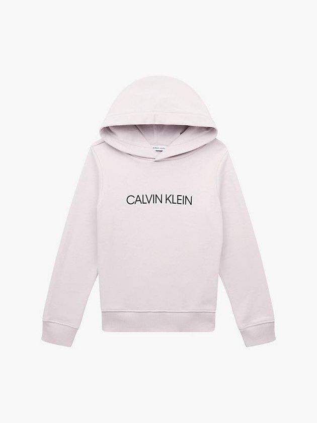 Pink Calvin Klein Unisex Logo Boys's Hoodie | DOUP-01356