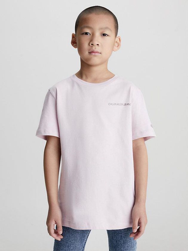 Pink Calvin Klein Unisex Organic Cotton Girls's T-Shirt | RAKT-18532