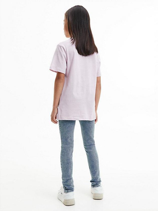Pink Calvin Klein Unisex Organic Cotton Girls's T-Shirt | RAKT-18532