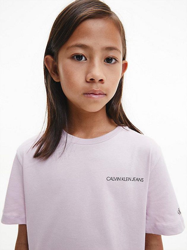 Pink Calvin Klein Unisex Organic Cotton Girls's T-Shirt | RAKT-18532