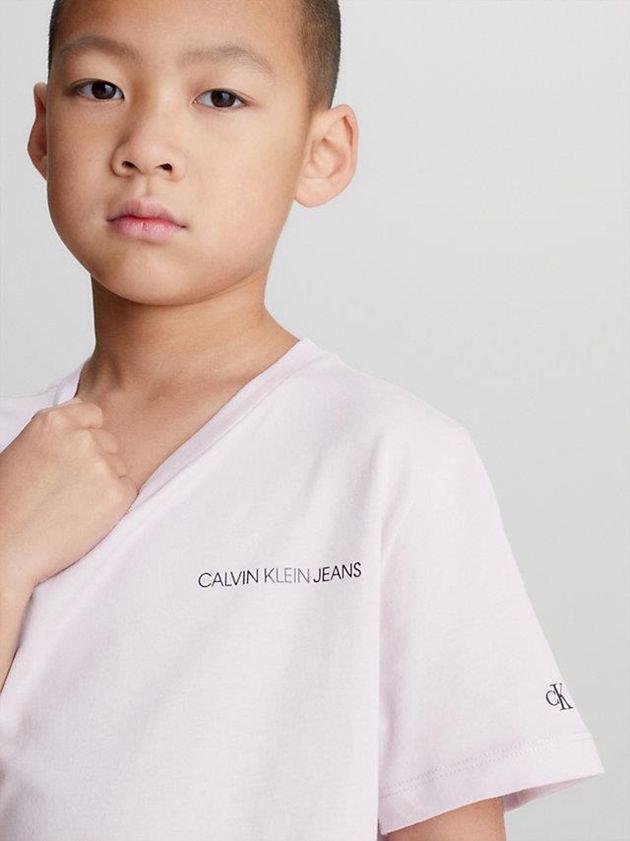 Pink Calvin Klein Unisex Organic Cotton Girls's T-Shirt | RAKT-18532
