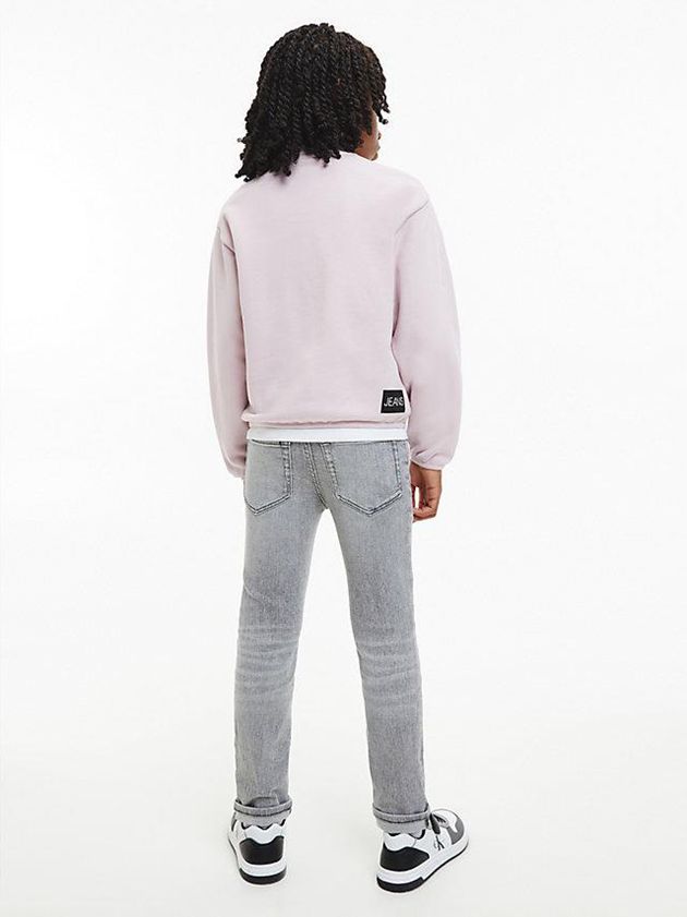 Pink Calvin Klein Unisex Relaxed Zip Neck Boys's Sweatshirt | EUVS-04635