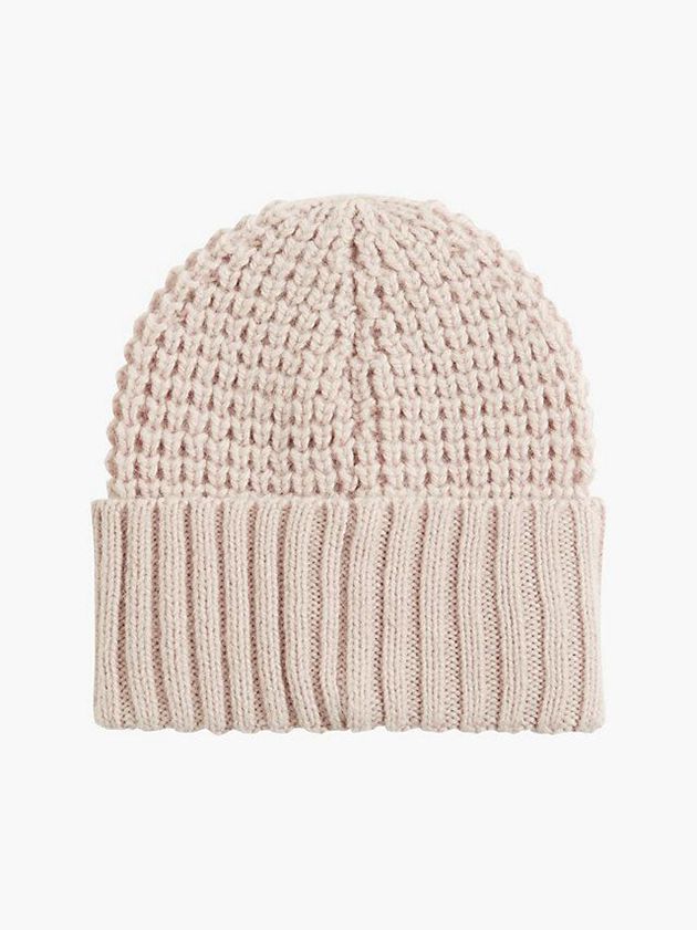 Pink Calvin Klein Waffle Knit Women Beanie | NSTQ-13940