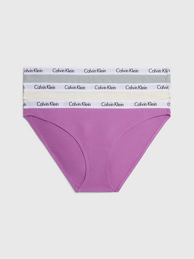 Purple Calvin Klein 3 Pack Bikini - Carousel Women Briefs | DWLS-81479
