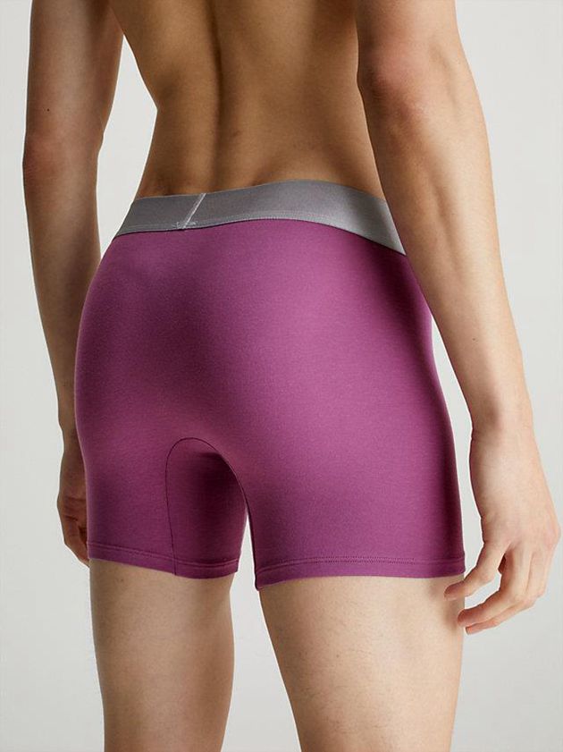 Purple Calvin Klein 3 Pack Boxer - Steel Cotton Men Briefs | ZLVB-25361