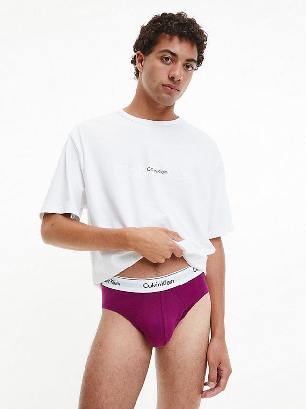 Purple Calvin Klein 3 Pack - Modern Cotton Men Briefs | AIZY-36521