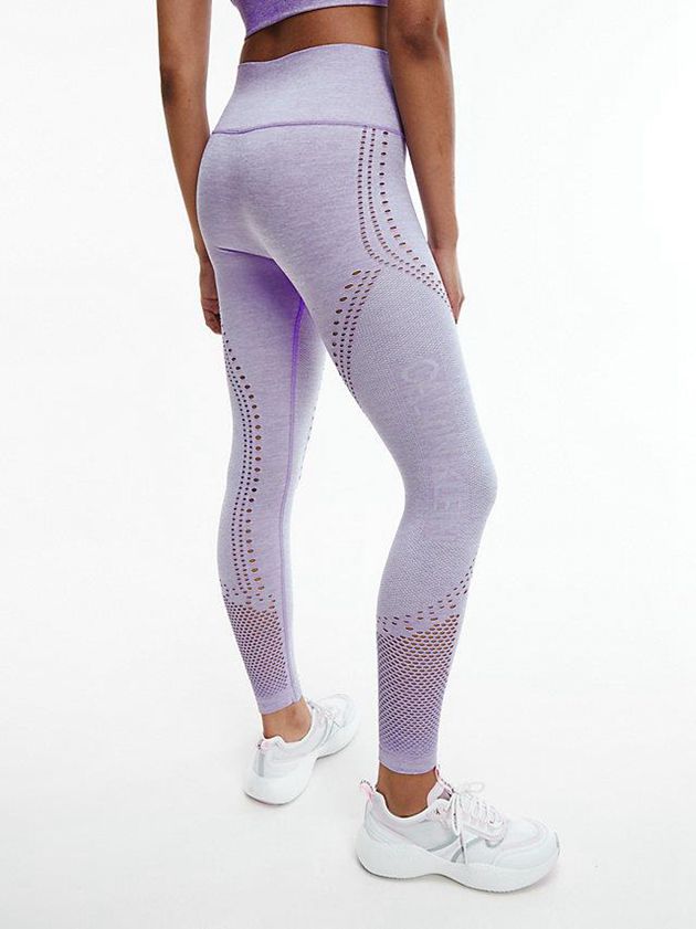 Purple Calvin Klein 7/8 Gym Women Leggings | UNAW-41290