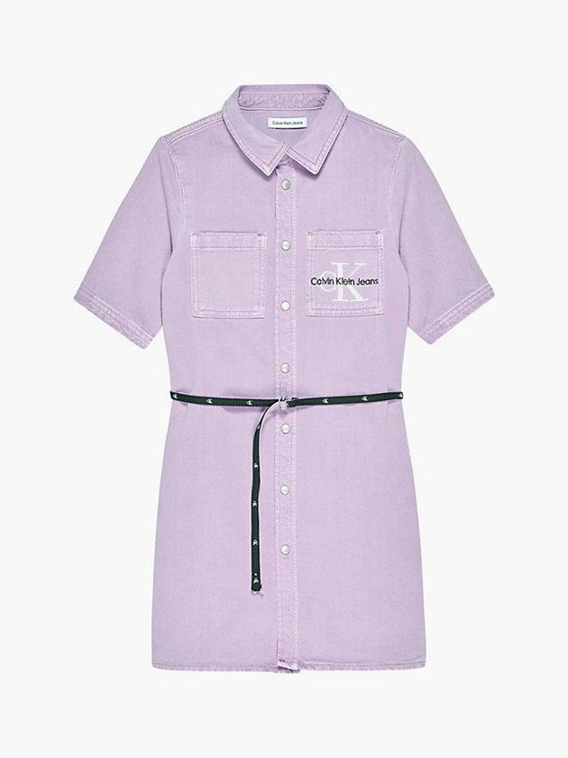 Purple Calvin Klein Denim Shirt Girls's Dress | CUPJ-83750