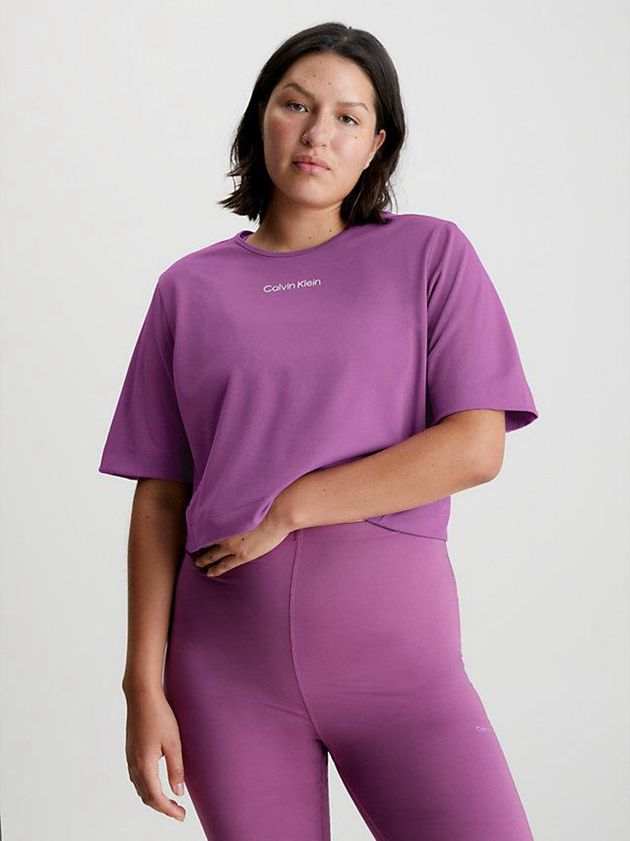 Purple Calvin Klein Gym Women T-Shirt | EYUM-62895