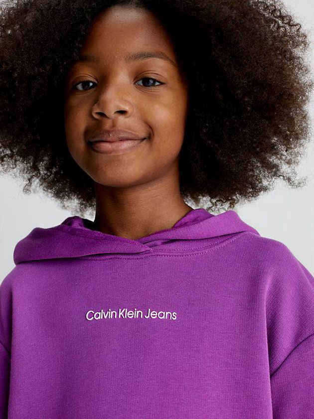 Purple Calvin Klein Hoodie Girls's Dress | YJGC-20791