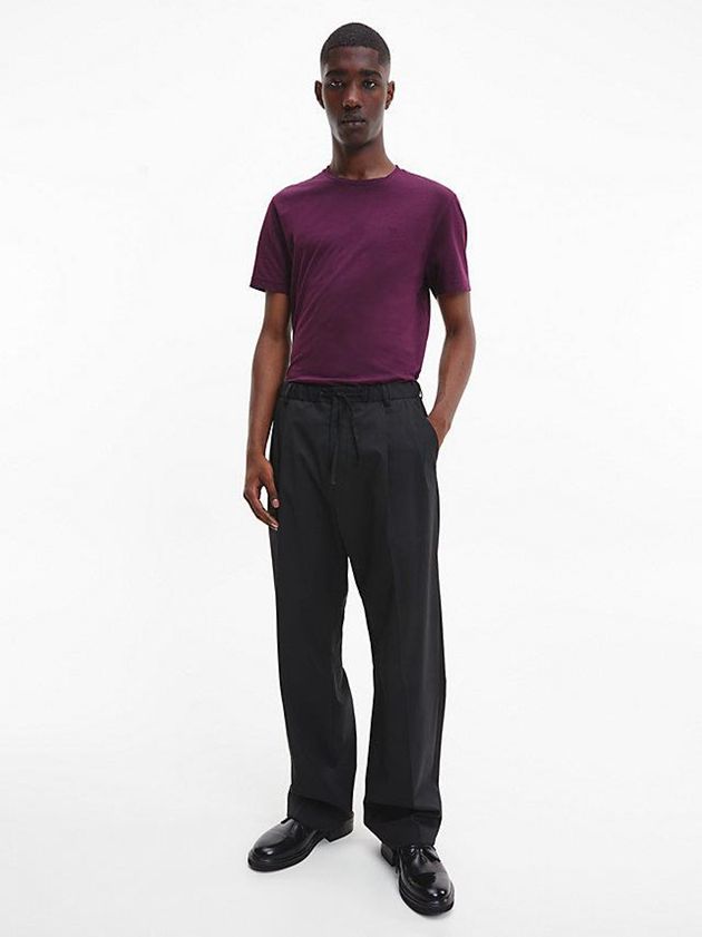 Purple Calvin Klein Liquid Touch Cotton Men T-Shirt | NQEZ-81956