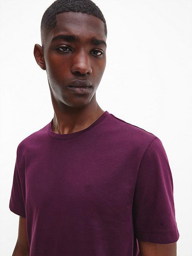 Purple Calvin Klein Liquid Touch Cotton Men T-Shirt | NQEZ-81956