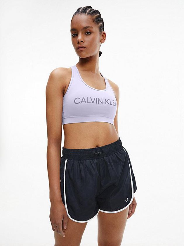 Purple Calvin Klein Medium Impact Sports Women Bra | DWXZ-27360