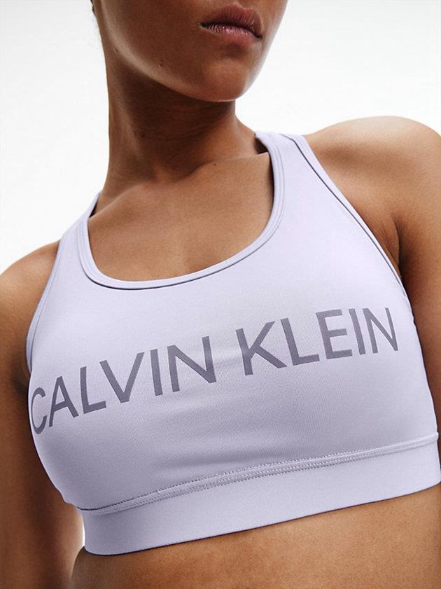 Purple Calvin Klein Medium Impact Sports Women Bra | DWXZ-27360