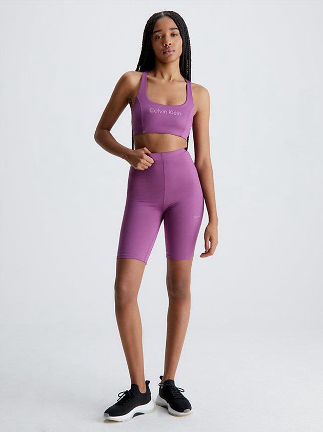 Purple Calvin Klein Medium Impact Sports Women Bra | CBFT-43752