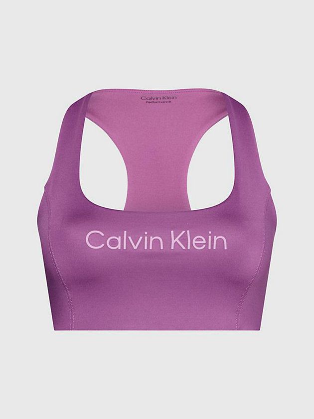 Purple Calvin Klein Medium Impact Sports Women Bra | CBFT-43752