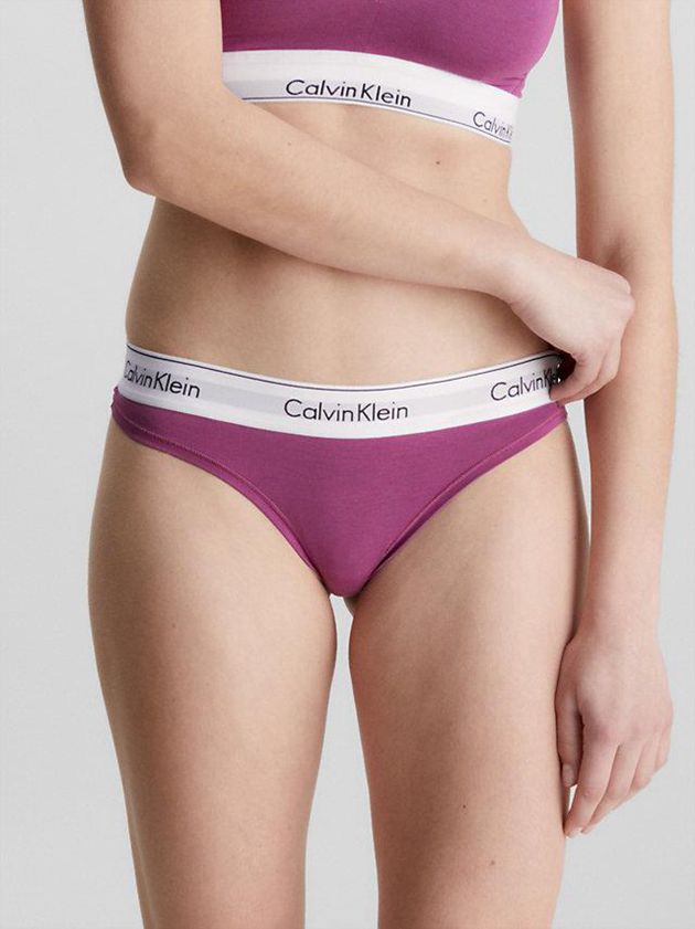 Purple Calvin Klein Modern Cotton Women Thong | FOMD-80937