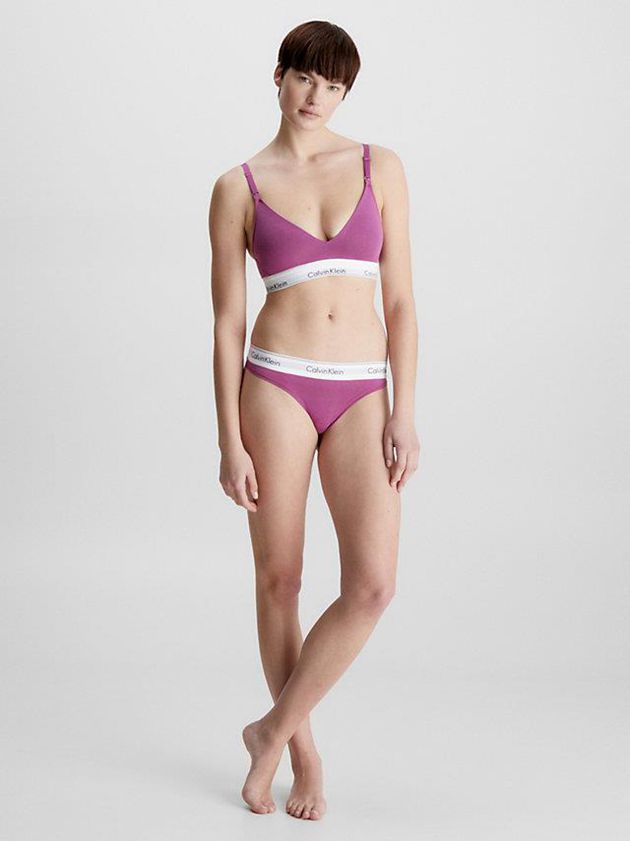 Purple Calvin Klein Modern Cotton Women Thong | FOMD-80937
