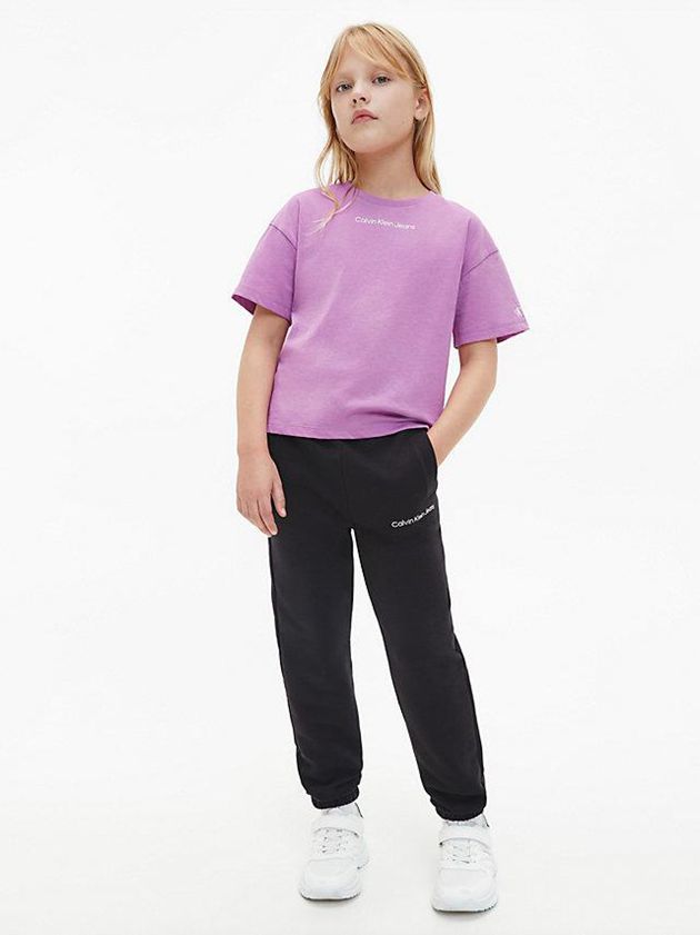 Purple Calvin Klein Organic Cotton Boxy Girls's T-Shirt | VLWA-84576