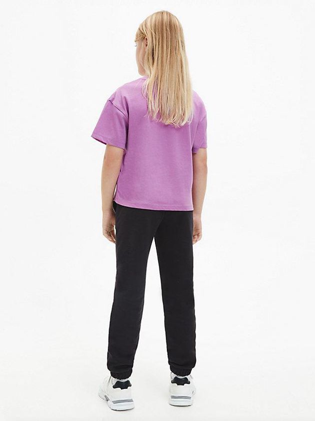 Purple Calvin Klein Organic Cotton Boxy Girls's T-Shirt | VLWA-84576