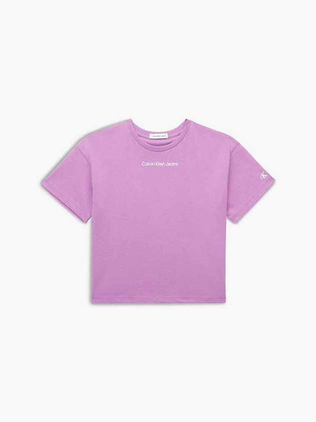 Purple Calvin Klein Organic Cotton Boxy Girls's T-Shirt | VLWA-84576