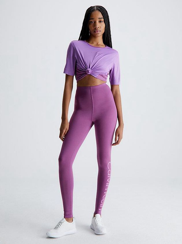 Purple Calvin Klein Pocket Gym Women Leggings | PRTX-28907