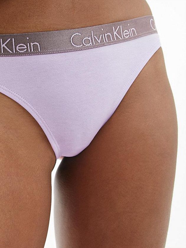 Purple Calvin Klein Radiant Cotton Women Thong | JYZI-14752