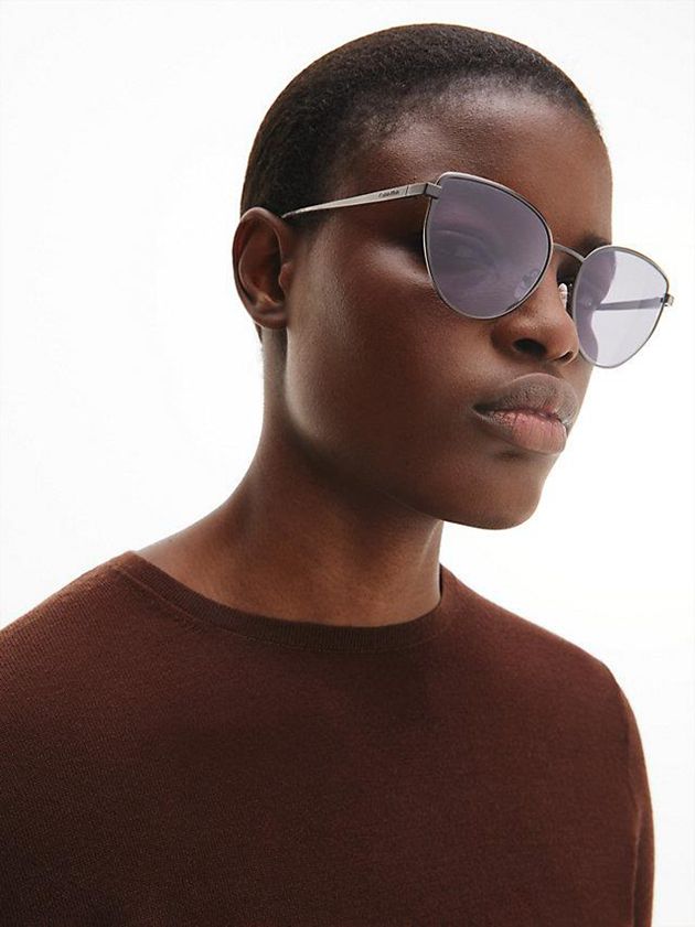 Purple Calvin Klein Rectangle Women Sunglasses | UIPM-42037