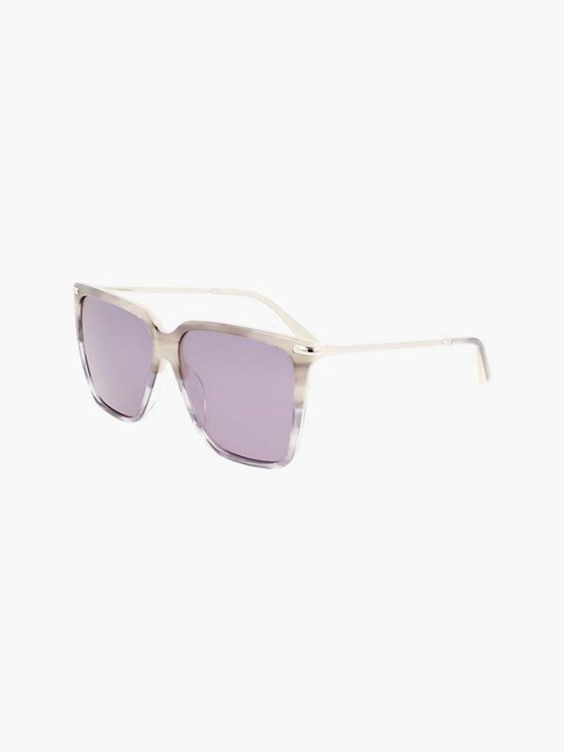 Purple Calvin Klein Rectangle Women Sunglasses | SCIX-49681