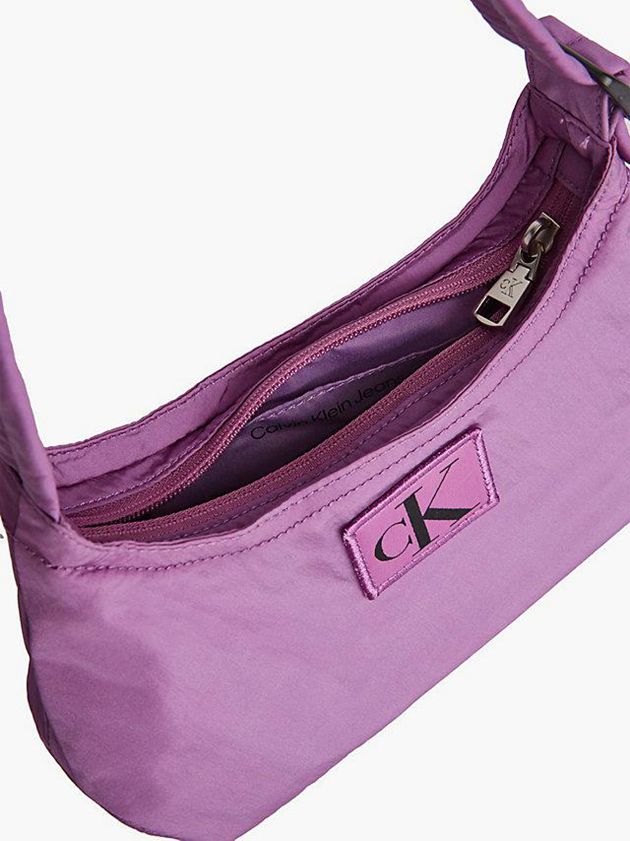 Purple Calvin Klein Recycled Nylon Shoulder Women Bags | CWNS-35124