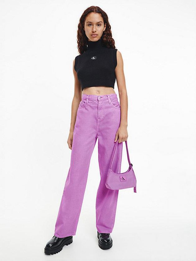 Purple Calvin Klein Recycled Nylon Shoulder Women Bags | CWNS-35124